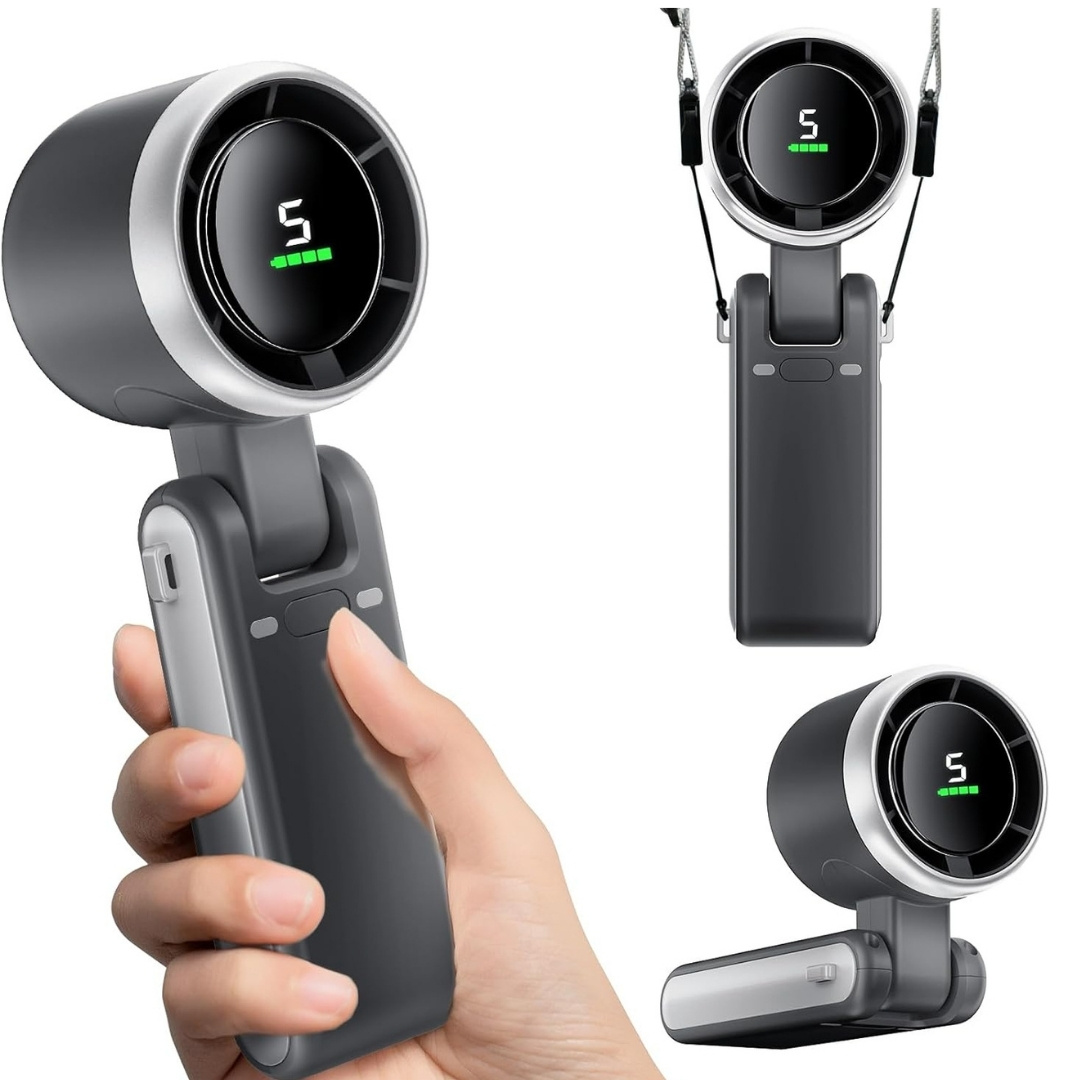 Turbo Fan Handheld Rechargeable Fan Portable Mini Hand Fan USB Rechargeable Foldable Hanging Neck Fan 3600mAh USB Mini Portable Small Turbo Fan